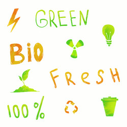 Set environmental stickers vector