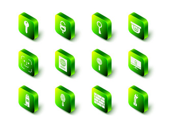 set lock and key old motion sensor computer vector image