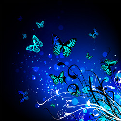 Fabulous night butterflies Royalty Free Vector Image