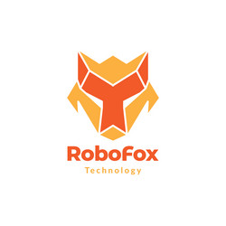 Face head line robot blue logo design graphic Vector Image