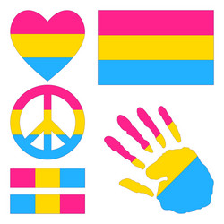 Pansexual pride design elements vector
