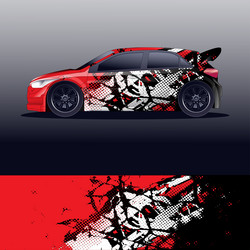 Rally Car Wrap Graphic Vector Image