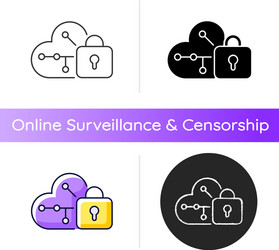 Cloud encryption icon vector