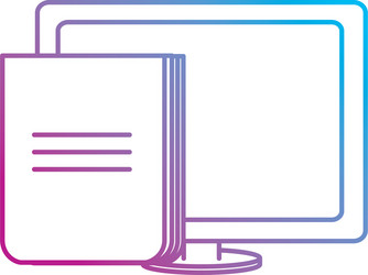 computer desktop display with documents vector image