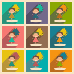 flat with shadow concept and mobile application vector