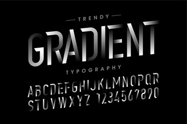 Modern gradient font alphabet and numbers vector