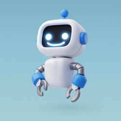 3d robot chatbot ai in science and business vector