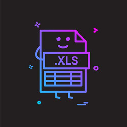 computer xls file format type icon design vector image