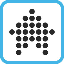 dotted arrow up icon in a frame vector image