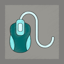 Flat shading style icon computer mouse vector