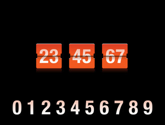 flip countdown clock with two-digit number vector