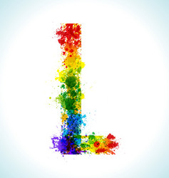 Gradient splashes font letter j Royalty Free Vector Image