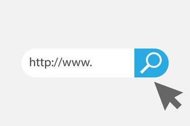 Www icon web site with hand cursor vector
