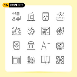 16 universal outlines set for web and mobile vector image