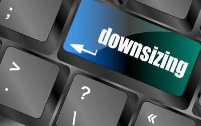 cloud icon with downsizing word on computer vector image
