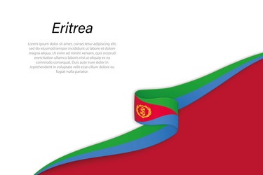 wave flag of eritrea with copyspace background vector