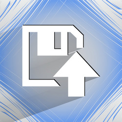floppy disk upload flat modern web design vector image