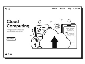 Cloud computing data storage services web banner vector