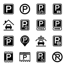 Parking icon set vector