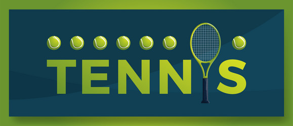 Typography word tennis logo sport logotype vector