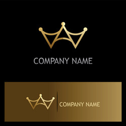 Crown gold symbol icon on black background Vector Image