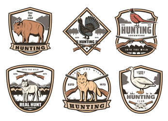 Hunting Club Badge Icons - Open Season Vector Image