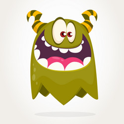 cartoon green furry monster Vector Image