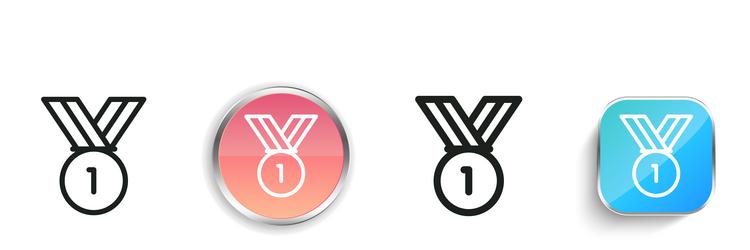 gold medal icon thin linear regular and button vector image