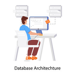 basic rgba character based database architecture vector image