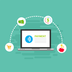 concept online and mobile payments for web page vector image