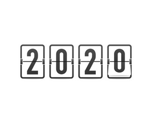 countdown to new year 2020 retro flip clock vector image