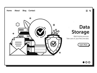 data and ideas storage firewall web banner vector