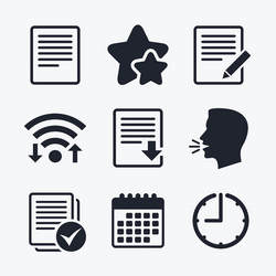 document icons download file and checkbox vector image