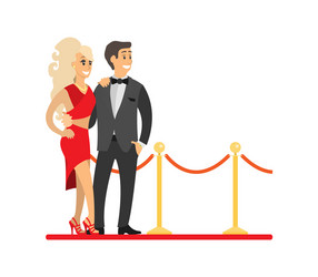 Famous celebrities couple on red carpet isolated vector