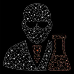 Flare mesh carcass scientist with flask vector