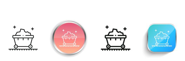 gold mine icon thin linear regular and button vector image