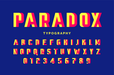 Modern bold 3d font alphabet letters and numbers Vector Image