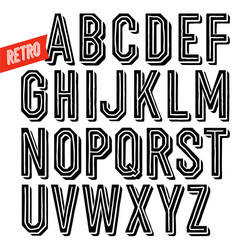 Retro Black Inline Shadow Font vector image