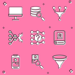 set computer monitor server funnel filter neural vector image
