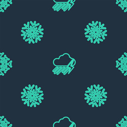 Set line cloud with rain and lightning snowflake vector