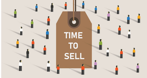 Time to sell concept with price rag marker vector