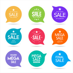 collection of colorful super sale stickers vector