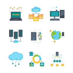 Data center icon cloud technology security vector