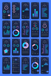 different ui ux gui screens and flat web icons vector image
