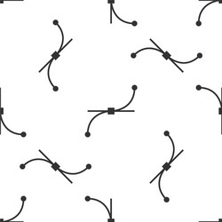 Grey bezier curve icon isolated seamless pattern vector