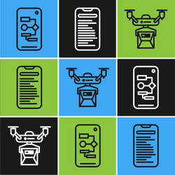 Set line algorithm drone delivery concept vector