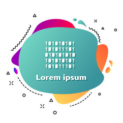 white binary code icon isolated on vector image