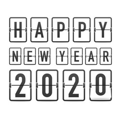 Countdown to new year 2020 retro flip clock vector