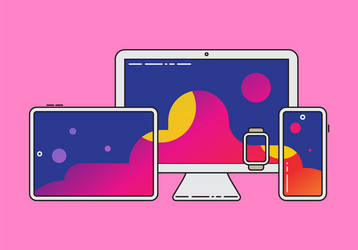 cross-platform app cross platforming devices vector image