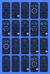 different ui ux gui screens and flat web icons vector